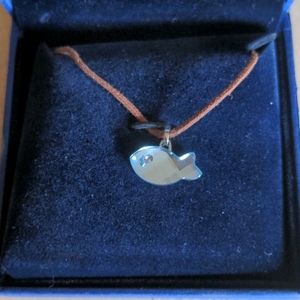 Swarovski Blue Crystal Fish Necklace